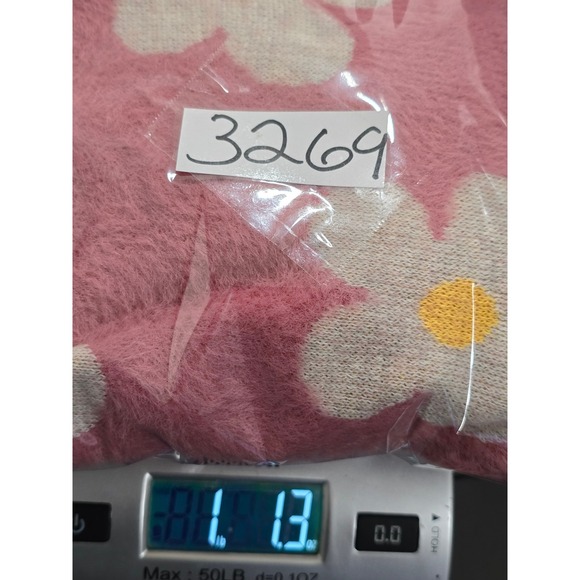 Simply Southern‎ Fuzzy Daisy Sweater Pink Mauve Women's Size S - Picture 10 of 10